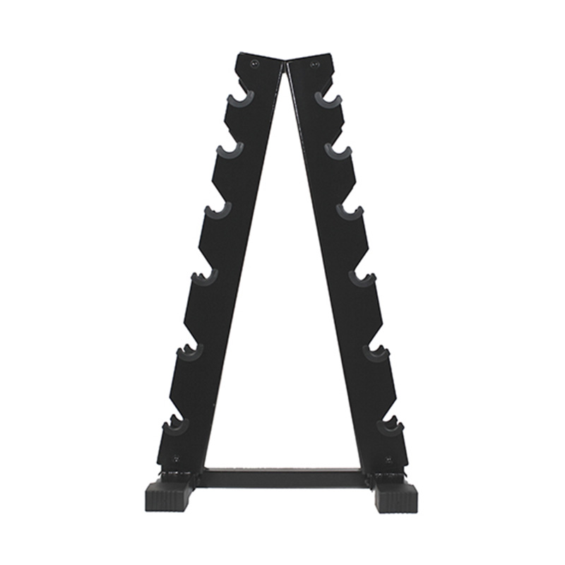 Rack de halteres em camadas para fácil acesso